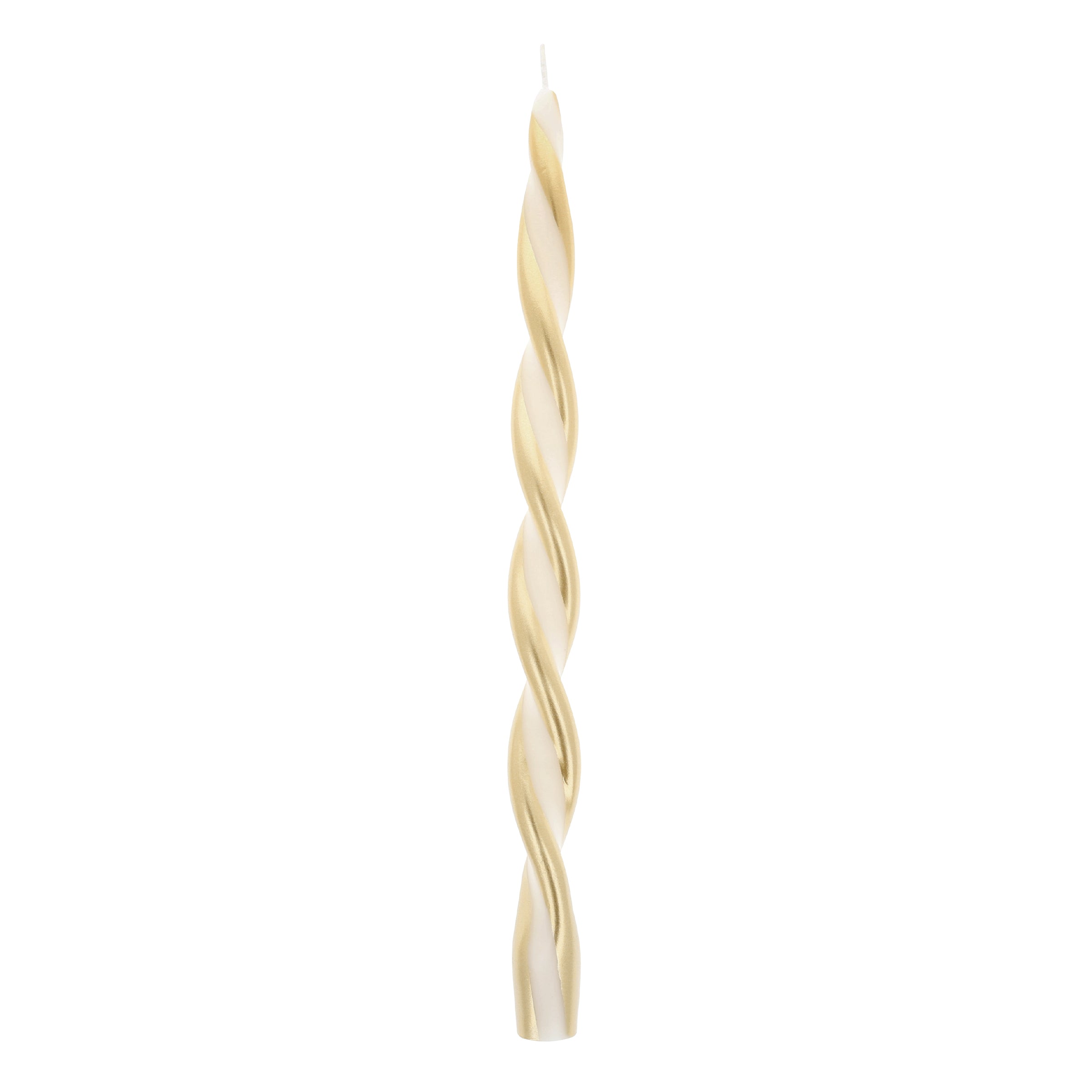 Gold Stripe Twist Candles, Set of 2